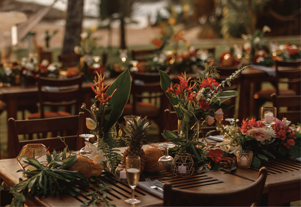 Tropical Catering Table Setting